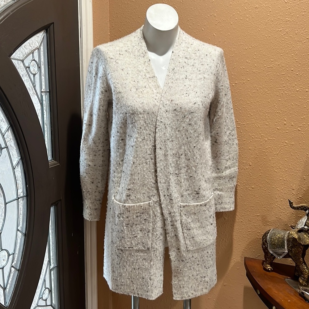 Madewell beige gray open cardigan